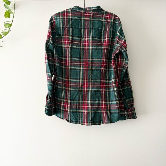 L.L. Bean Relaxed Fit Petite Large Women’s Plaid Flannel Button Down Shirt - Picture 3 of 4